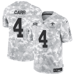 New Orleans Saints #4 Derek Carr Arctic Camo 2024 F.U.S.E. Salute To Service Limited Stitched Jersey