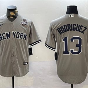 New York Yankees #13 Alex Rodriguez Gray 2024 World Series Cool Base Stitched Jersey