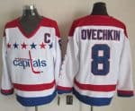 Capitals #8 Alex Ovechkin White CCM Throwback Stitched Jersey