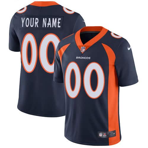 Broncos Customized Navy Vapor Untouchable Limited Stitched Jersey