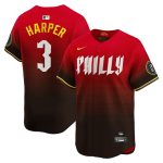 Philadelphia Phillies #3 Bryce Harper Red 2024 City Connect Limited Stitched Jersey