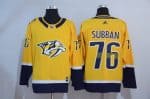 Nashiville Predators #76 P.K Subban Yellow Adidas Stitched Jersey