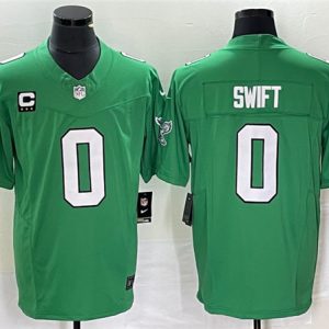 Philadelphia Eagles #0 D¡¯andre Swift Green 2023 F.U.S.E. With C Patch Vapor Untouchable Stitched Jersey