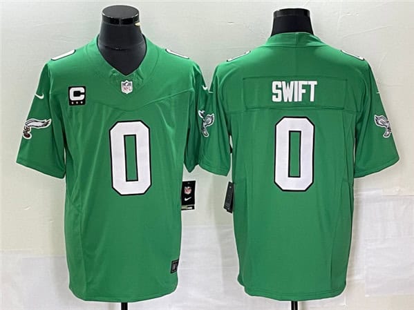 Philadelphia Eagles #0 D¡¯andre Swift Green 2023 F.U.S.E. With C Patch Vapor Untouchable Stitched Jersey