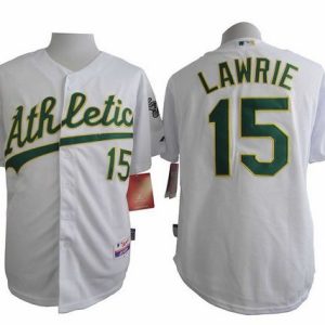 Athletics #15 Brett Lawrie White Cool Base Stitched Jersey