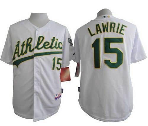 Athletics #15 Brett Lawrie White Cool Base Stitched Jersey