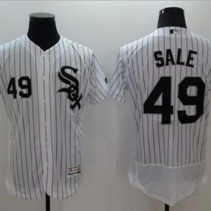 White Sox #49 Chris Sale White(Black Strip) Flexbase Authentic Collection Stitched Jersey