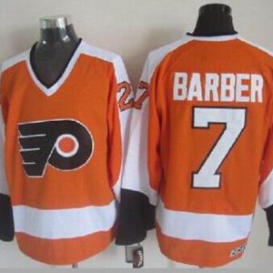 Flyers #7 Bill Barber Orange CCM Throwback Stitched Jersey