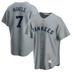 New York Yankees #7 Mickey Mantle Gray Cool Base Stitched Jersey