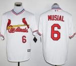 Cardinals #6 Stan Musial White New Cool Base Cooperstown Stitched Jersey