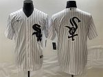 Chicago White Sox White Team Big Logo Cool Base Stitched JerseyS