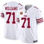 San Francisco 49ers #71 Trent Williams White 2025 F.U.S.E. With 4-Star C Patch Vapor Untouchable Limited Stitched Jersey