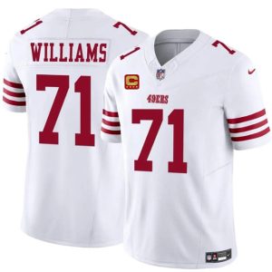 San Francisco 49ers #71 Trent Williams White 2025 F.U.S.E. With 4-Star C Patch Vapor Untouchable Limited Stitched Jersey
