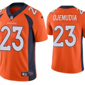 Denver Broncos #23 Michael Ojemudia Orange Vapor Untouchable Limited Stitched Jersey