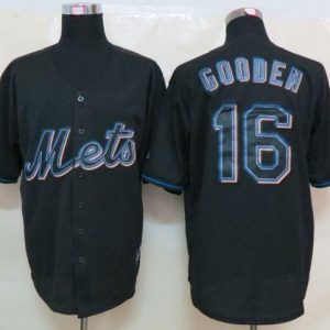 Mets #16 Dwight Gooden Black Fashion Stitched Jersey