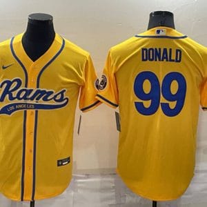 Los Angeles Rams #99 Aaron Donald Yellow Cool Base Stitched Baseball Jersey