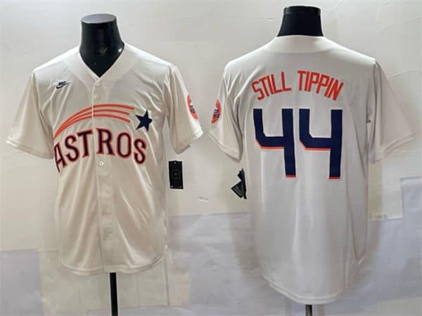 Houston Astros #44 Still Tippin Cream Throwback Cooperstown Collection Limited Stitched Jersey