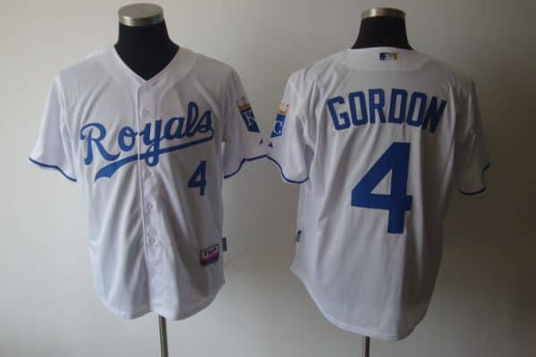 Royals #4 Alex Gordon White Cool Base Stitched Jersey