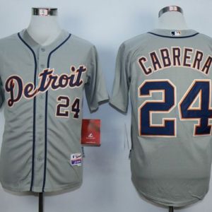 Tigers #24 Miguel Cabrera Grey Stitched Jersey