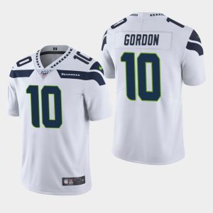Seahawks 10 Josh Gordon White 100th Season Vapor Limited Stitched Jersey