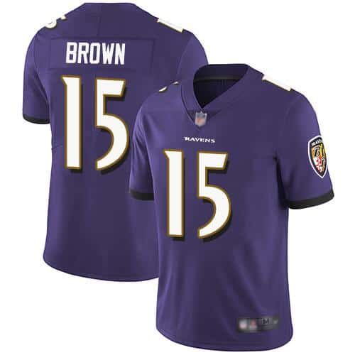 Baltimore Ravens #15 Marquise Brown Purple Vapor Untouchable Jersey