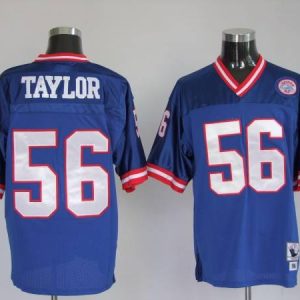 Mitchell And Ness Giants Custom Blue Stitched Football Jersey