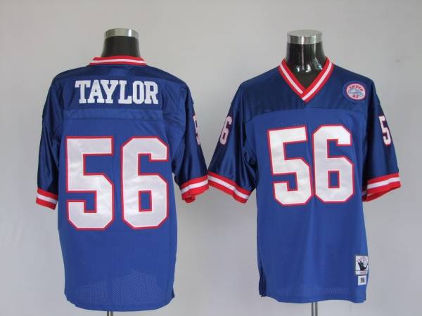 Mitchell And Ness Giants Custom Blue Stitched Football Jersey