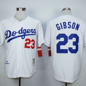 Mitchell And Ness Dodgers #23 Kirk Gibson White Throwback Jersey