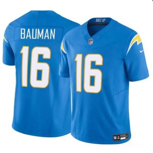Los Angeles Chargers #16 Casey Bauman Blue 2024 F.U.S.E. Vapor Limited Stitched Jersey