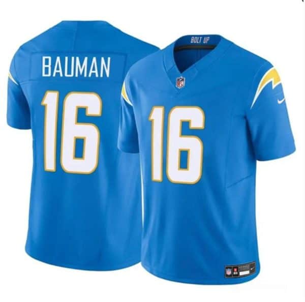 Los Angeles Chargers #16 Casey Bauman Blue 2024 F.U.S.E. Vapor Limited Stitched Jersey