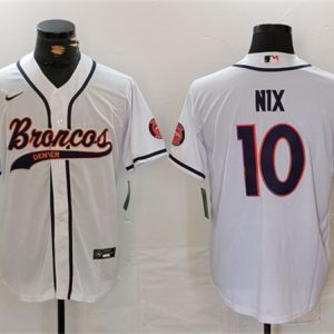 Denver Broncos #10 Bo Nix White Cool Base Stitched Jersey