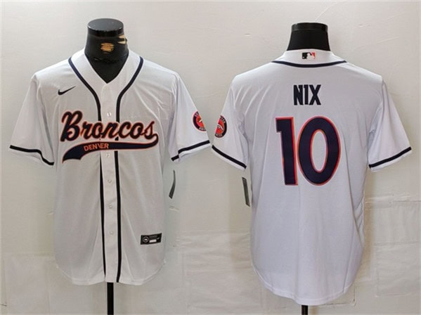 Denver Broncos #10 Bo Nix White Cool Base Stitched Jersey