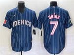 Mexico #7 Julio Ur¨ªas 2023 Navy World With Patch Classic Stitched Jersey
