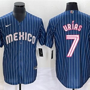 Mexico #7 Julio Ur¨ªas 2023 Navy World With Patch Classic Stitched Jersey