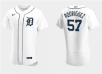 Detroit Tigers #57 Eduardo Rodriguez White Flex Base Stitched Jersey