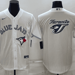 Toronto Blue Jays White Team Big Logo Cool Base Stitched Jersey