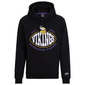 Minnesota Vikings Black BOSS X Touchback Pullover Hoodie
