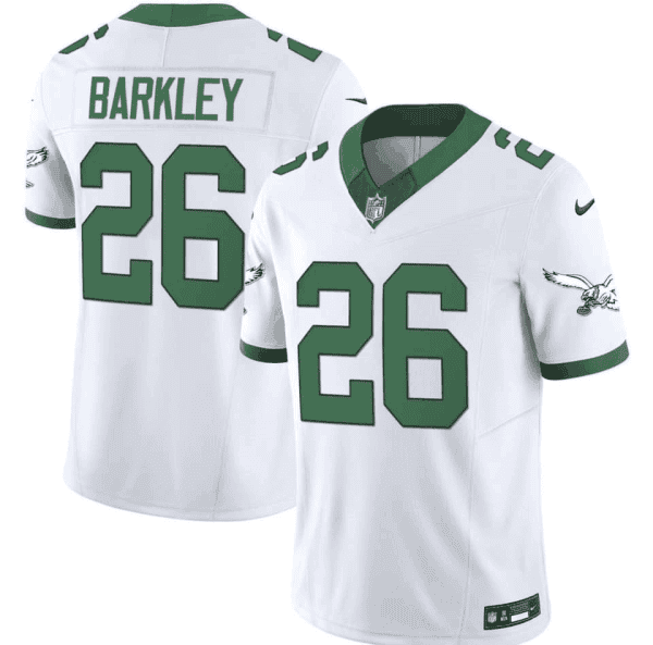 Philadelphia Eagles #26 Saquon Barkley White 2023 F.U.S.E. Vapor Untouchable Throwback Stitched Jersey