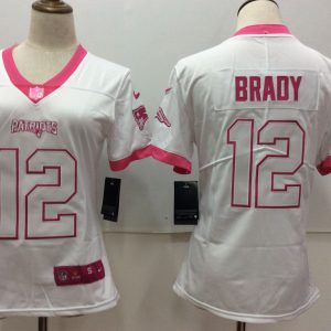 Women's Nike New England Patriots Active Player Custom White/ Pink Vapor Untouchable Limited Stitched Jersey