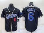 Los Angeles Dodgers #6 Trea Turner Black Cool Base Stitched Baseball Jersey