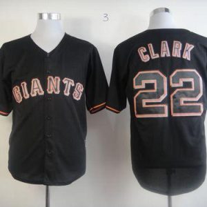 Giants #22 Will Clark Black Fashion Stitched Jersey