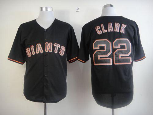 Giants #22 Will Clark Black Fashion Stitched Jersey