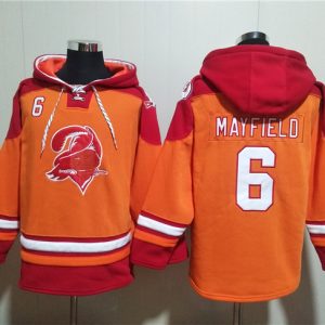 Tampa Bay Buccaneers #6 Baker Mayfield Orange Red Ageless Must-Have Lace-Up Pullover Hoodie