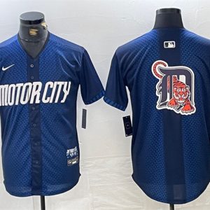 Detroit Tigers Team Big Logo 2024 Navy City Connect Cool Base Limited Stitched Jersey