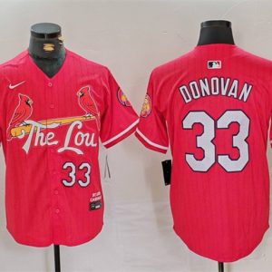 St. Louis Cardinals #33 Brendan Donovan Red 2024 City Connect Stitched Jersey