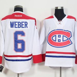 Canadiens #6 Shea Weber White Stitched Jersey