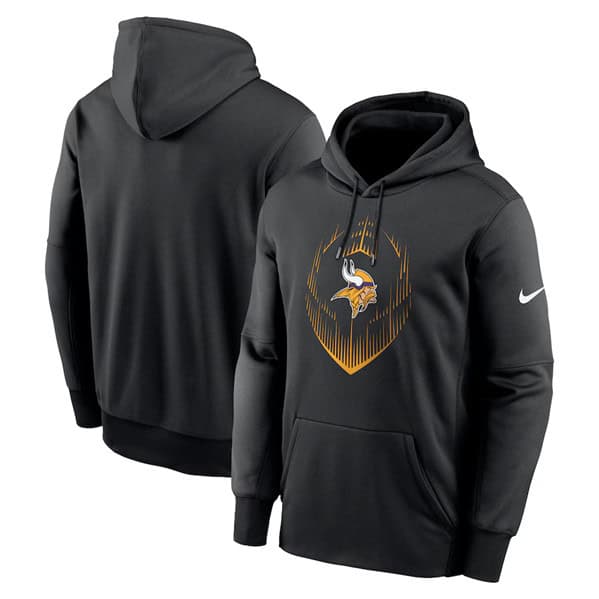 Minnesota Vikings Black Icon Performance Pullover Hoodie