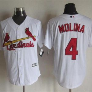 Cardinals #4 Yadier Molina White New Cool Base Stitched Jersey