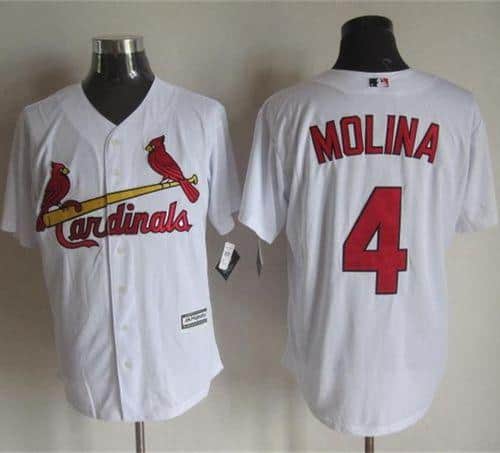 Cardinals #4 Yadier Molina White New Cool Base Stitched Jersey