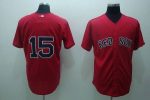 Red Sox #15 Dustin Pedroia Stitched Red Jersey